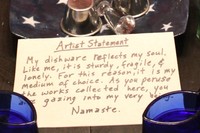 #141 A museum-quality installation exhibition of the dishware in your cupboard. Artist Statement is NOT optional.