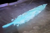 #160 (Video) Use a 3-D printer to make a quill pen. Write, ''Buy new toner cartridge'' with your new pen. We must see the pen being printed and the note being written with it.