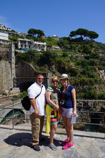 Can you see the speck on the hill? That's where they hiked to. Time for some well-earned wine.