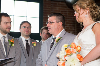 Giving away the bride.