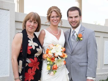 Stefan's mom Anita with the bride and groom.