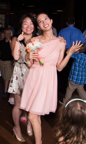 Look out Patrick, Megan's got the bouquet!