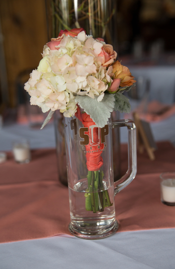 The toss bouquet grabs a drink.