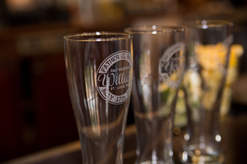 We had special glasses made for the wedding party.