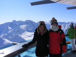 Cassi loves skiing and Stefan simply adores waiting patiently for her to catch up. (Winter 2013)